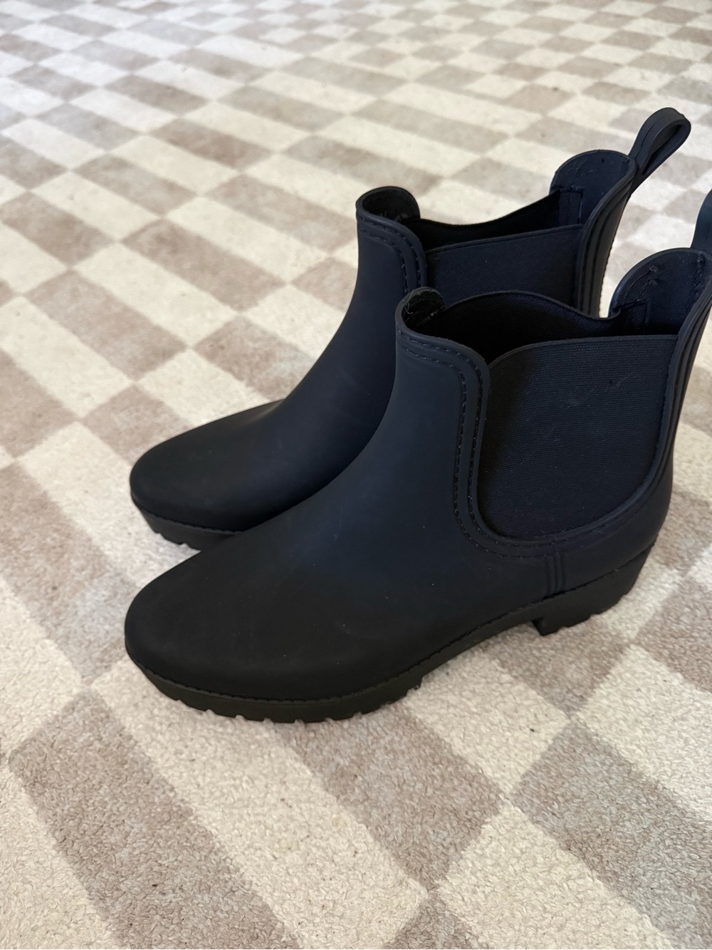 Jeffrey Campbell Matte Black Chelsea Rain Ankle Boots